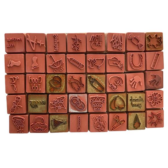 MessageStor 58 Piece Wooden Mount Rubber Stamp Collection - Picture 4 of 5